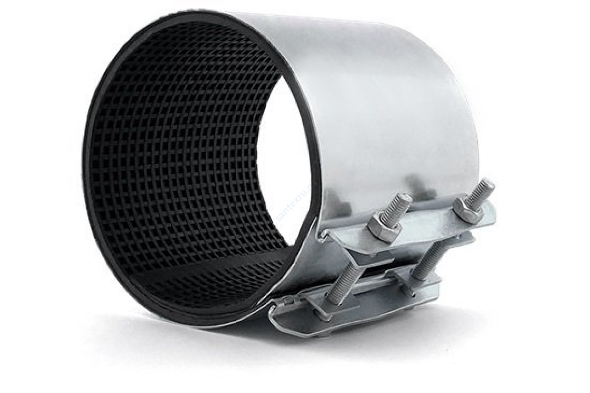 Хомут ремонтный односторонний сталь оц Ду 200 (Дн 217-226) L=250мм Сансфера