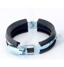 Хомут опорный сталь оц с резиновой прокладкой (Дн 110) М8/М10 с защелкой Rehau 11200271002