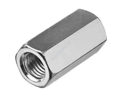 Гайка удлиненная стальная оц М8х24 шестигранная DIN 6334