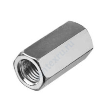 Гайка удлиненная стальная оц М16х48 шестигранная DIN 6334