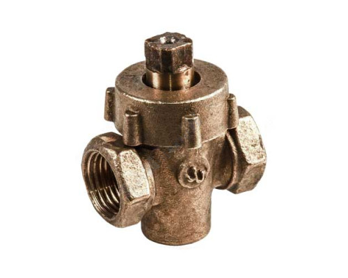 Кран пробко-сальниковый латунь 11б6бк Ду 25 Ру10 G1" ВР пробка комбинированная ККАЗ