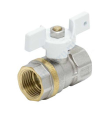 Кран шаровой латунь никель 1102 Standard Ду 25 Ру25 ВР полнопроходной бабочка Aquasfera 1102-03