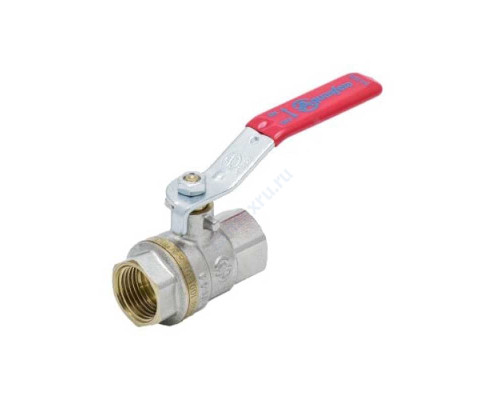 Кран шаровой латунь никель 1001 Euro Ду 32 Ру20 ВР полнопроходной рычаг Aquasfera 1001-04