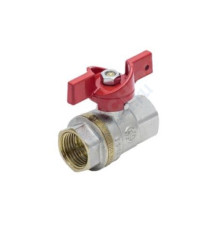 Кран шаровой латунь никель 1002 Euro Ду 20 Ру30 ВР полнопроходной бабочка Aquasfera 1002-02