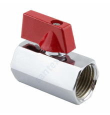 Кран шаровой латунь хром мини 1030 ВР полнопроходной флажок Aquasfera