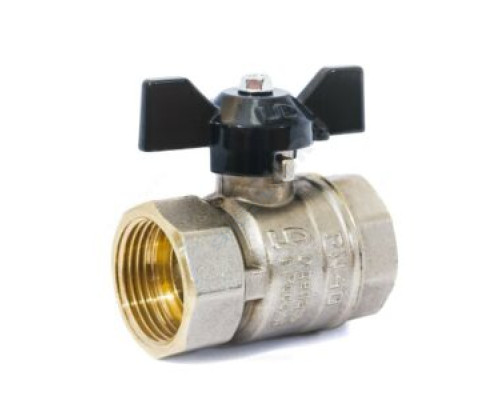 Кран шаровой латунь никель Pride Ду 15 Ру40 ВР полнопроходной бабочка аналог 11б27п1 LD 47.15.В-В.Б .