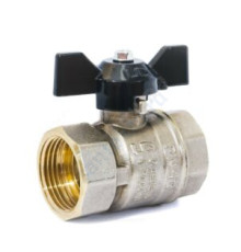 Кран шаровой латунь никель Pride Ду 25 Ру40 ВР полнопроходной бабочка аналог 11б27п1 LD 47.25.В-В.Б .