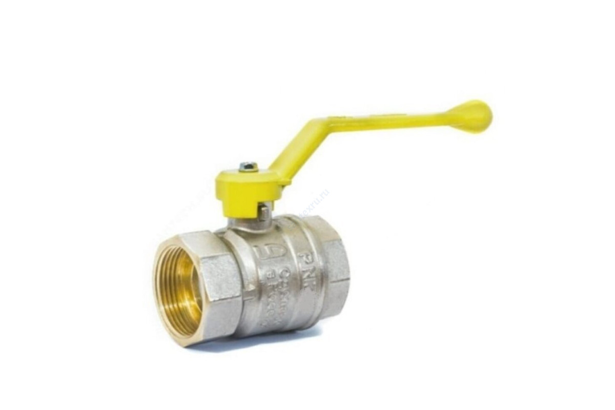 Кран шаровой латунь никель газ Pride Ду 50 Ру25 ВР полнопроходной рычаг аналог 11б27п LD 47.50.В-В.Р .