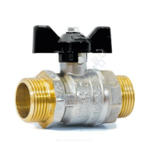 Кран шаровой латунь никель Pride Ду 20 Ру40 НР полнопроходной бабочка аналог 11б27п1 LD 47.20.Н-Н.Б .