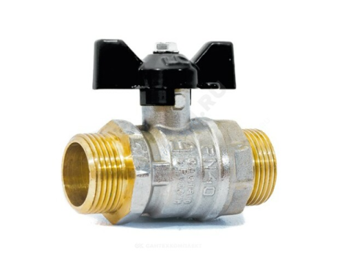 Кран шаровой латунь никель Pride Ду 25 Ру40 НР полнопроходной бабочка аналог 11б27п1 LD 47.25.Н-Н.Б .