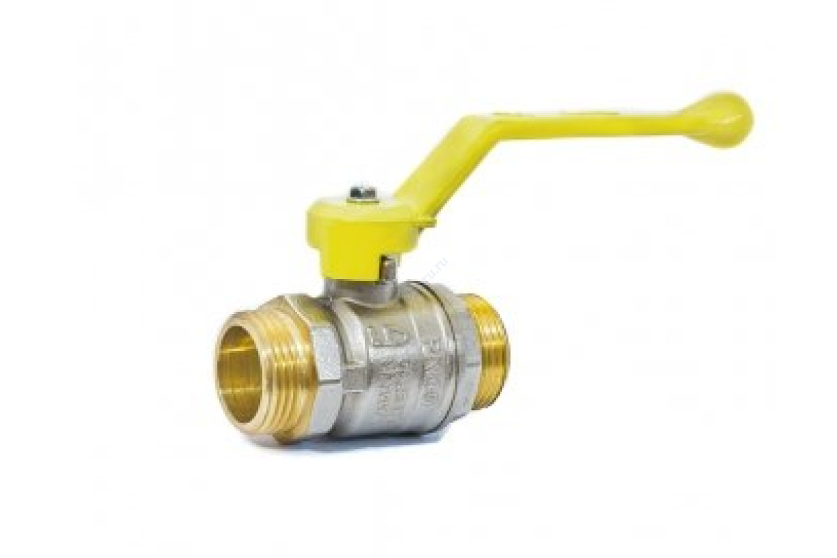 Кран шаровой латунь никель газ Pride Ду 15 Ру40 НР полнопроходной рычаг аналог 11б27п LD 47.15.Н-Н.Р .