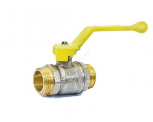 Кран шаровой латунь никель газ Pride Ду 15 Ру40 НР полнопроходной рычаг аналог 11б27п LD 47.15.Н-Н.Р .