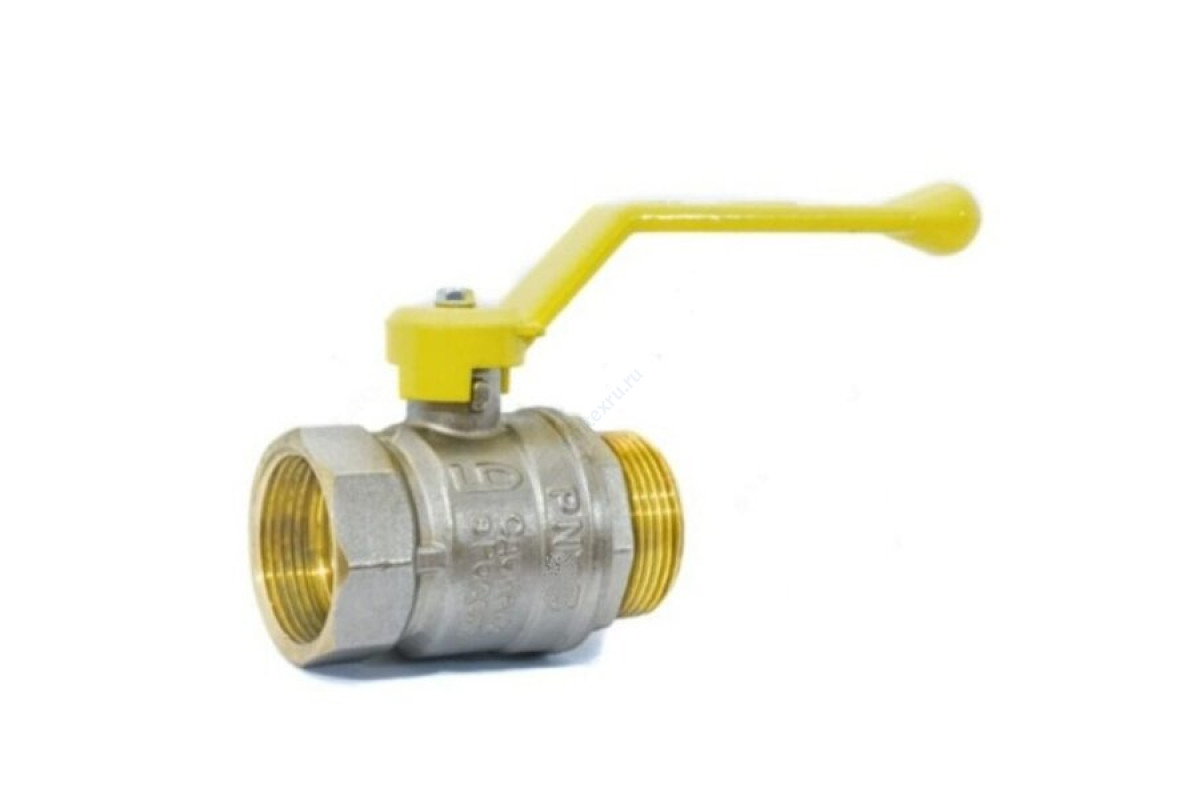 Кран шаровой латунь никель газ Pride Ду 20 Ру40 ВР/НР полнопроходной рычаг аналог 11б27п LD 47.20.В-Н.Р .