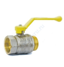 Кран шаровой латунь никель газ Pride Ду 40 Ру25 ВР/НР полнопроходной рычаг аналог 11б27п LD 47.40.В-Н.Р .