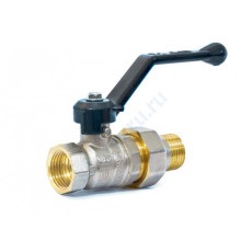 Кран шаровой латунь никель Pride Ду 20 Ру40 ВР/"американка" полнопроходной рычаг аналог 11б27п1 LD 47.20.В-ГШ.Р .