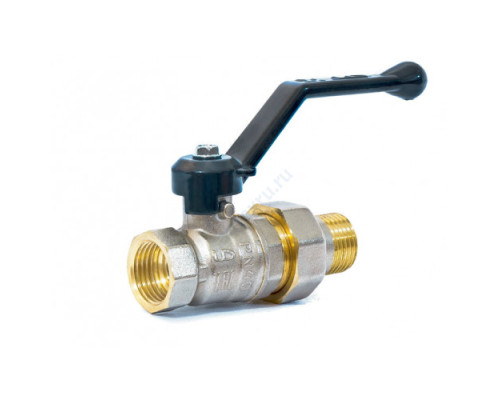 Кран шаровой латунь никель Pride Ду 20 Ру40 ВР/"американка" полнопроходной рычаг аналог 11б27п1 LD 47.20.В-ГШ.Р .