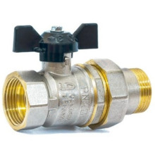 Кран шаровой латунь никель Pride Ду 15 Ру40 ВР/"американка" полнопроходной бабочка аналог 11б27п1 LD 47.15.В-ГШ.Б .