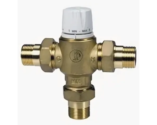 Клапан смесительный термостатический седельный латунь R156-2 Ду 25 Ру10 1" НР Kvs=5 65С с защитой от ожога Giacomini R156Y225
