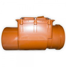 Клапан коричневый НПВХ обратный канализационный Дн 200 б/нап в/к