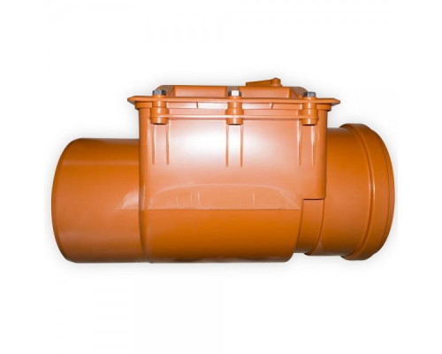 Клапан коричневый НПВХ обратный канализационный Дн 200 б/нап в/к