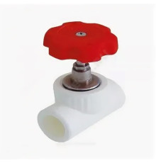 Клапан (вентиль) PP-R запорный белый внутренняя пайка Дн 25х90гр VALFEX 10146025