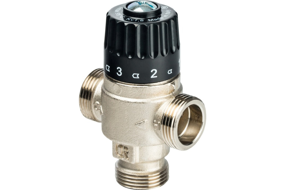 STOUT Термостатический смесительный клапан для систем отопления и ГВС 3/4" НР 30-65°С KV 1,8 SVM-0025-186520