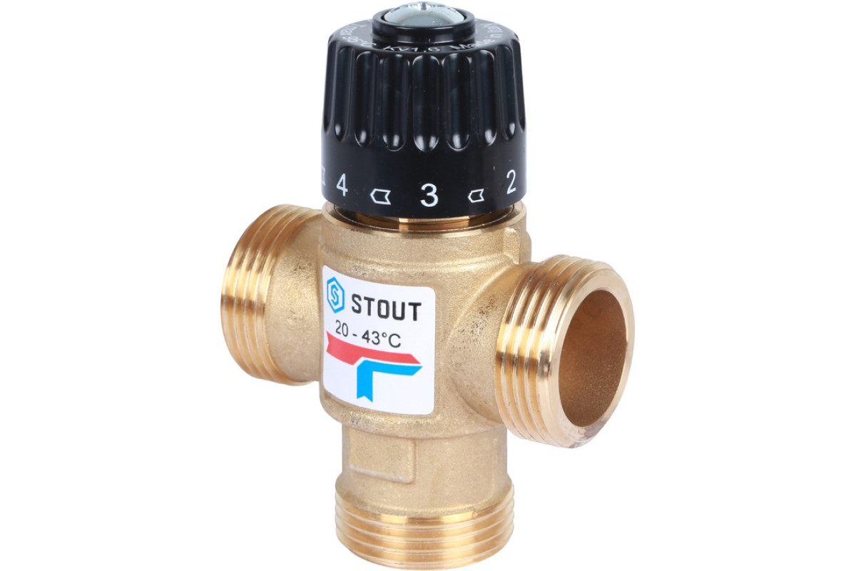 STOUT Термостатический смесительный клапан для систем отопления и ГВС 1" резьба
