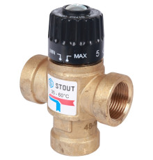 STOUT Термостатический смесительный клапан для систем отопления и ГВС 3/4" ВР 20-43°С KV 1,6 SVM-0110-164320